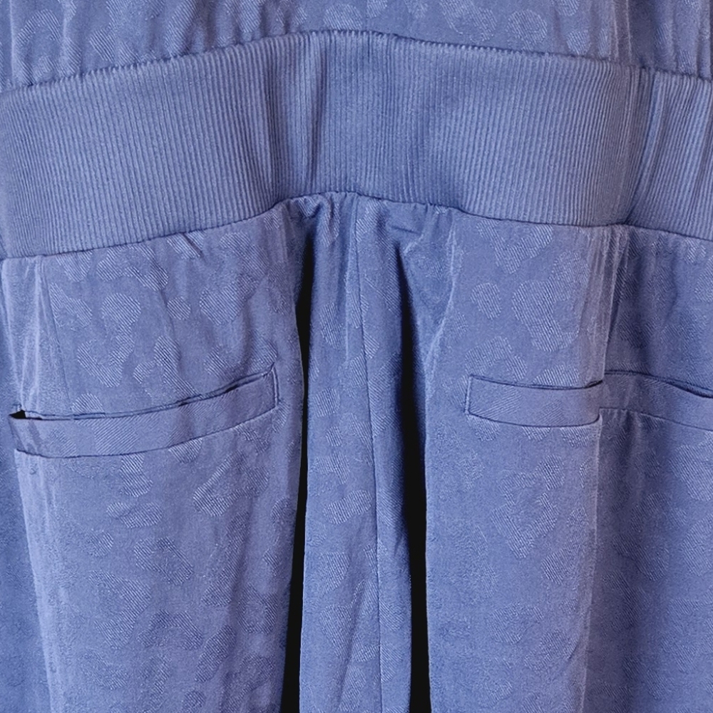 🏷️ATHLETA Brooklyn Textured Jumpsuit Jacquard Leopard Medieval Violet Size 20 - Picture 14 of 14
